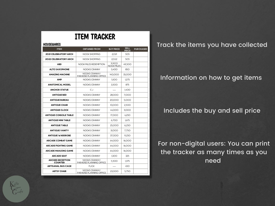 ACNH Item List 2.0 Update Furniture Set Item Catalog Furniture