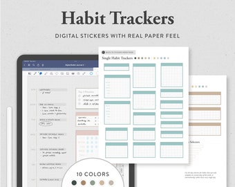 Gewohnheit Tracking Sticker | Digitales Stickerbuch für GoodNotes, Notability und andere digitale Planner