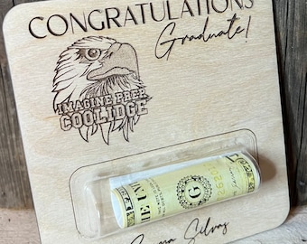Personalized Custom Graduation Gift Cards Money Holder with Year and Mascot