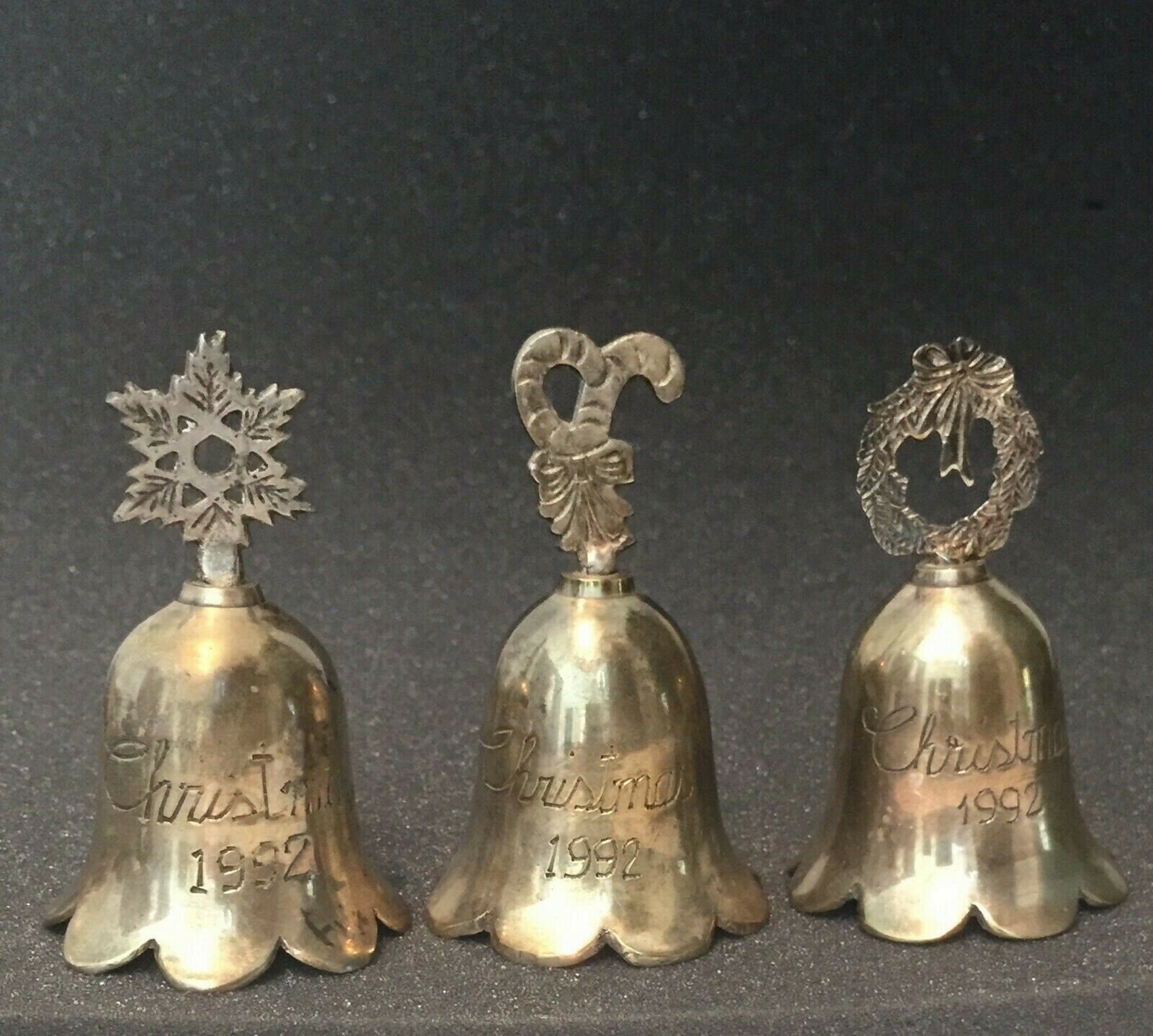 Large Metal Silver Hanging Bells on a Rope Decorative Metal Bells Hanging  Bells Silver Bells Outdoor Bells Christmas Bells 
