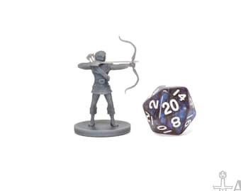 City Guard Archer DnD Miniature, 3D Printed Guard Miniature, DnD NPC Miniature, DnD Royal Guard, Security Guard