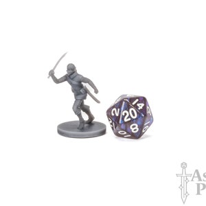 Masculine Bandit Miniature, DnD Outlaw Bandit Miniature, Pirate Swashbuckler Mini, 28mm DnD Miniature Bandit