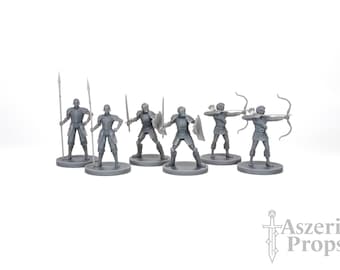 City Guard DnD Miniatures (Set of 6) 3D Printed Guard Miniatures, DnD NPC Miniatures, DnD Royal Guards, Security Guards, 28mm DnD Miniatures