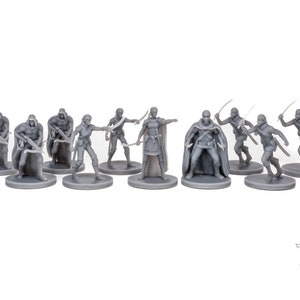 Bandit Crew DnD Miniatures (Set of 10) DnD Bandit Mini, Bandit Captain Mini, Outlaw DnD Miniature, Bandit Raider DnD Miniature, Pirate Mini