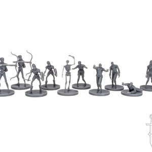 Undead DnD Miniature Variety (Set of 10) Skeleton DnD Miniature, Zombie DnD Miniature, Undead Minis