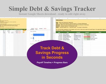 Debt and Savings Tracker (Google Sheets) — Visual Progress Charts & Automatic Payoff Timeline