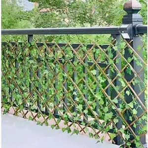 Rattan Garden Outdoor Artificial Trellis Walls Screen Green Leaves Fence Privacy image 1