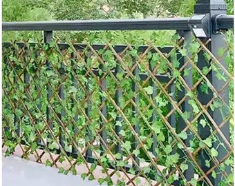 Rattan Garden Outdoor Artificial Trellis Walls Screen Green Leaves Fence Privacy