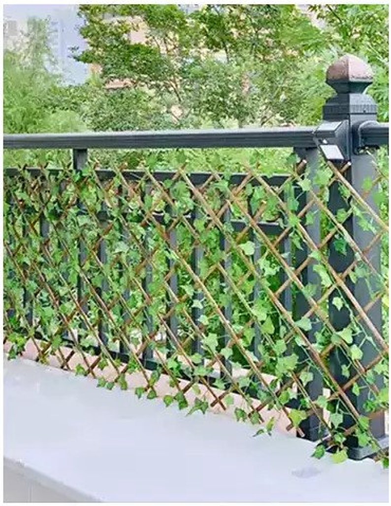 Rattan Garden Outdoor Artificial Trellis Walls Screen Green Leaves Fence Privacy image 1