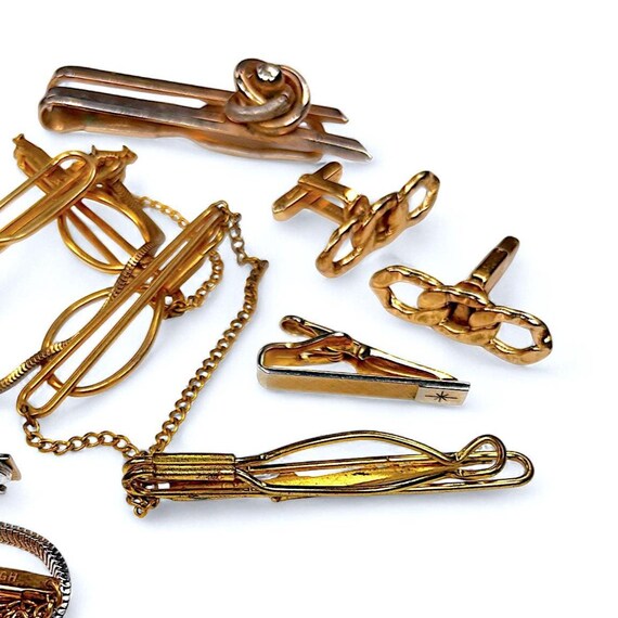Tie Clips & Cufflinks Bulk Set - Single Loop Tie … - image 14