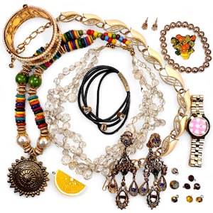 Vintage and New Bulk Jewelry and Craft Grab Bag - Reseller Lot
