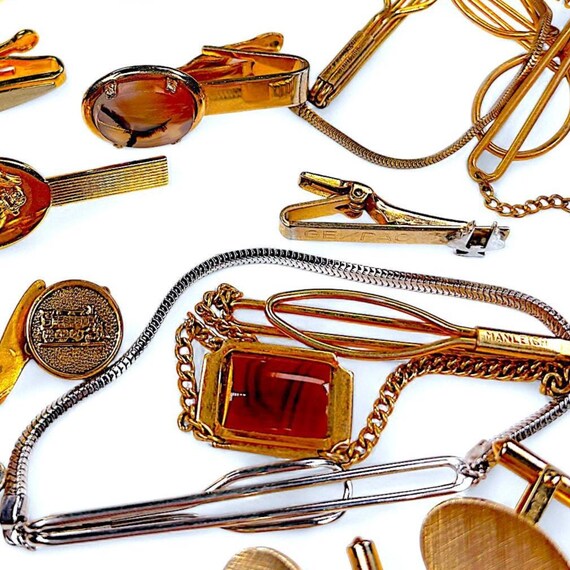 Tie Clips & Cufflinks Bulk Set - Single Loop Tie … - image 11
