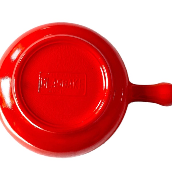 Soup Bowl! Vintage Glasbake Bright Red Lug Handle Soup Bowl - Retro Kitchen Decor - Unique 5 Inch Serving Bowl!