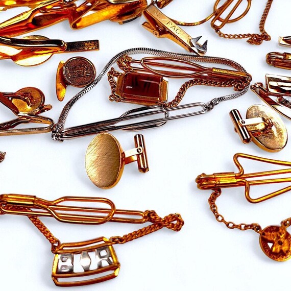 Tie Clips & Cufflinks Bulk Set - Single Loop Tie … - image 7