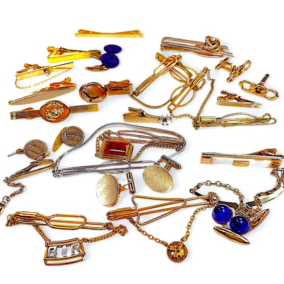 Tie Clips & Cufflinks Bulk Set - Single Loop Tie … - image 2