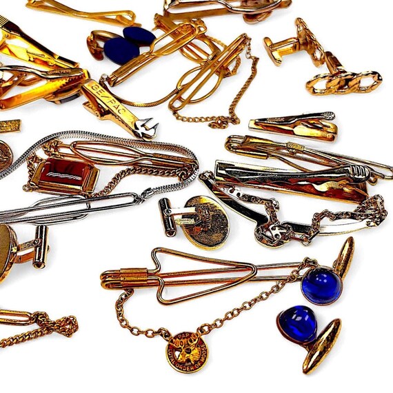 Tie Clips & Cufflinks Bulk Set - Single Loop Tie … - image 6