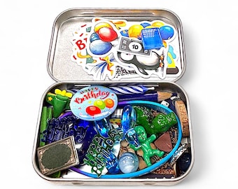 Birthday Miniature Trinket Set in Tin - Vintage & New Tiny Treasures