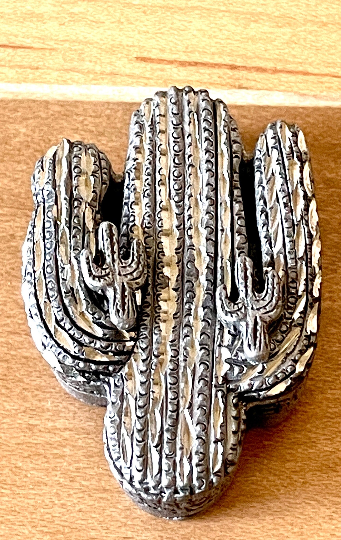 Torino Pewter Jewelry Set! Vintage Cactus Brooch! 4 in 1