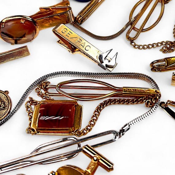 Tie Clips & Cufflinks Bulk Set - Single Loop Tie … - image 5
