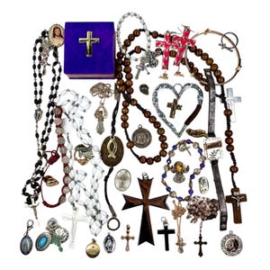 Religious Themed Wearable & Scrap Bulk Grab Bag for Resellers and DIY - Plus Crafting Supplies