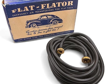 Antique Tire Inflator Air Hose in Original Box - Ideal Gift for Classic Car Enthusiasts