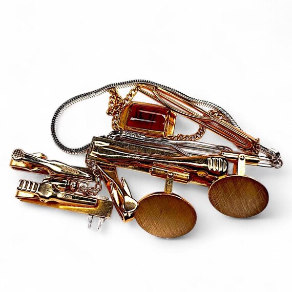 Tie Clips & Cufflinks Bulk Set - Single Loop Tie … - image 15