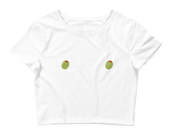 Mar(Tini) Nips Martini Olive Print Crop Top