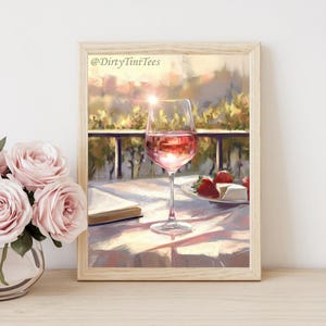 Summer Park Rose Strawberries Wall Art Print Digital File Bedroom Living Room Office Gallery Wall - multiple size ratios included