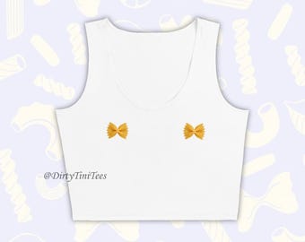 Bowtie Pasta Nips Crop Tank Top
