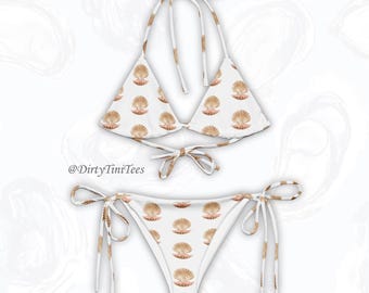 Austernmuschel String Bikini: Sommer Urlaub Geburtstag Geschenk Junggesellinnenabschied