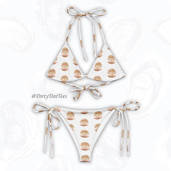 Two Piece Pearl Ornament Chain Bikini