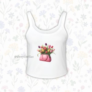 Tulip Purse Graphic Tank Top: Y2k Coquette Style