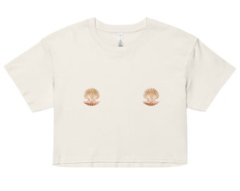 Oyster Clam Seashell Pearl Women’s crop top baby tee