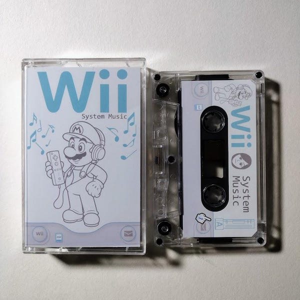 Wii System Music - Handmade Cassette Tape - Calming Atmospheric Ambient Video Game Music - Retro Gaming Nostalgia