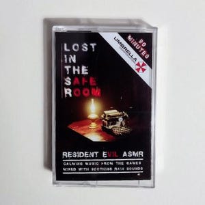Resident Evil Rain ASMR Tape "Lost in the Safe Room" 90 Minute Handmade Cassette Tape Calming Music Mixed With Soothing Rain Sounds
