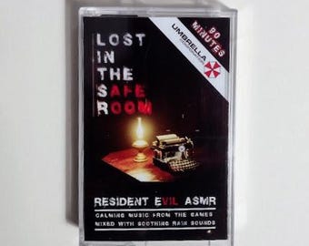 Resident Evil Rain ASMR Tape "Lost in the Safe Room" 90 Minute Handmade Cassette Tape Calming Music Mixed With Soothing Rain Sounds
