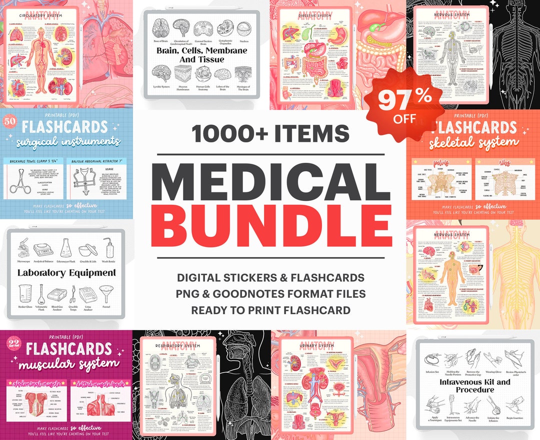 1000 Medical Bundle All Files in Shop, Goodnotes Sticker, Medical
