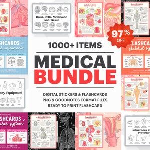 1000+ Medical Bundle All Files in Shop, Goodnotes Sticker, Medical Flashcards, Digital Stickers, Anatomy Typography SVG, DIGITAL DOWNLOAD