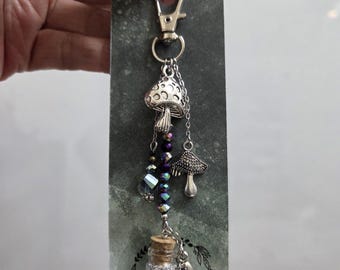 Cascading Mushrooms and Crystals Clip-on Zipper Charms