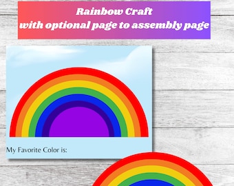 Rainbow Craft| Size Sorting Activity| Color Recognition Craft| Instant Download
