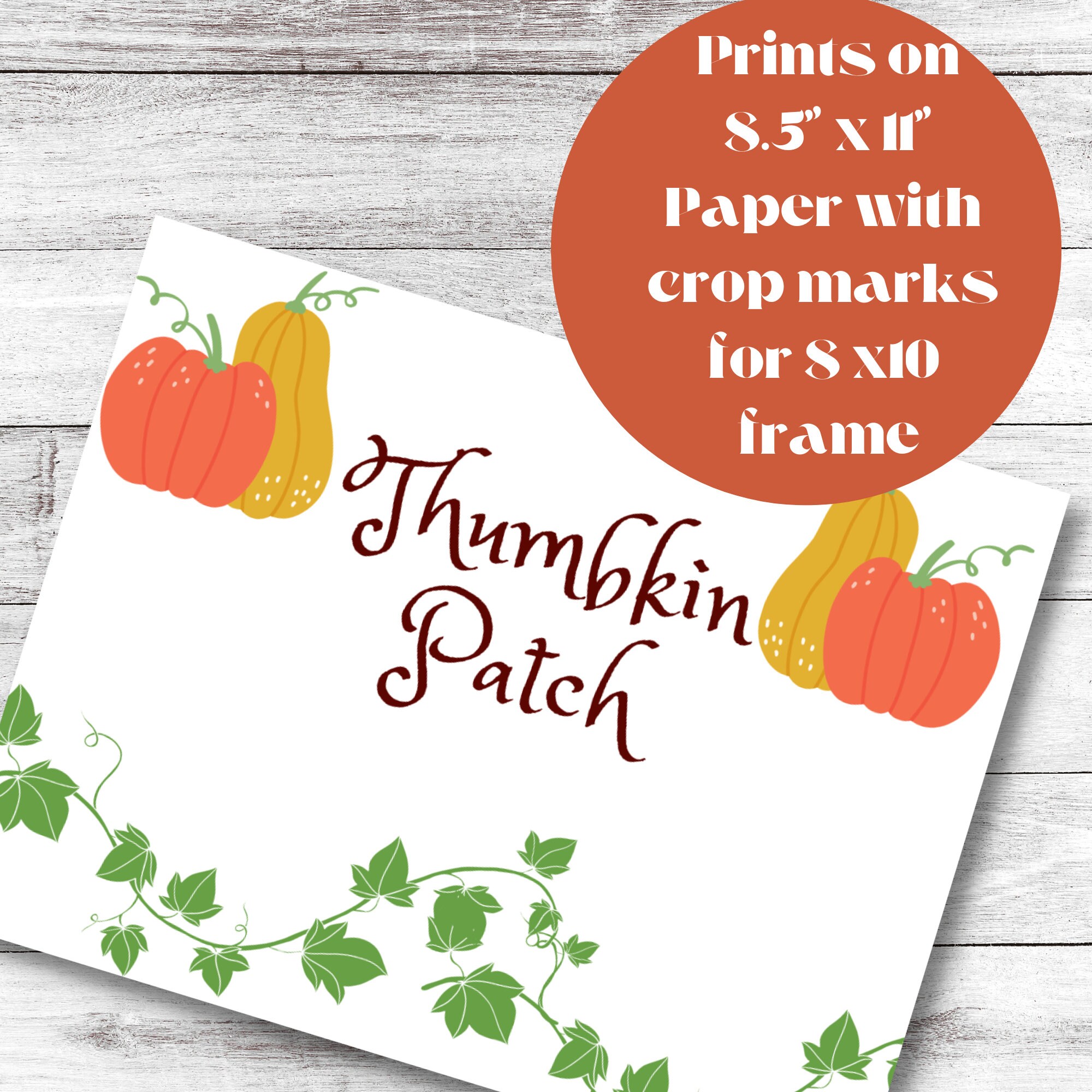 Fall Pumpkin Patch Thumbprint Craft| Thumbkin Patch Printable Craft Template| Instant Download ...