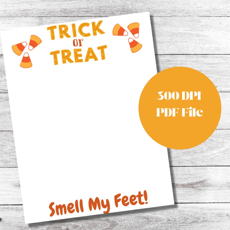 Trick or Treat Smell My Feet Footprint Craft Instant Download Printable