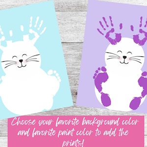 Easter Bunny Handprint & Footprint Craft| Easter Keepsake Handprint Art| Instant Download