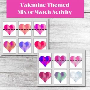 Valentine&#39;s Day Heart Match Game: Printable Classroom Activity (Instant Download)
