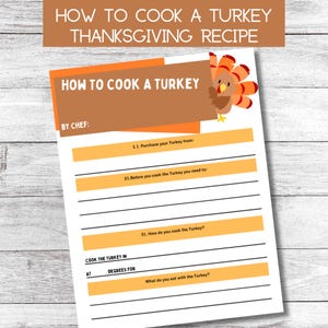 How to Cook a Turkey| Thanksgiving Cook Book| Thanksgiving Creative Writing