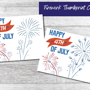 Firework Fingerprint Craft| Independence Day Craft|  Happy 4th of July Firework Thumbprint Craft