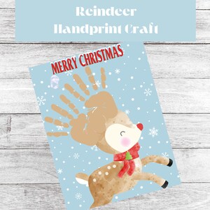Reindeer Handprint Craft| Christmas Handprint Art| Instant Download| Printable PDF