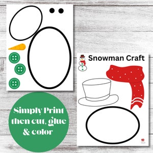 Snowman Printable Craft| Scissor Skills Activity| Build A Snowman ...