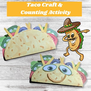 Taco Craft| Cinco De Mayo Printable Craft| Dragons Love Tacos| Craft and Math Activity| Instant Download
