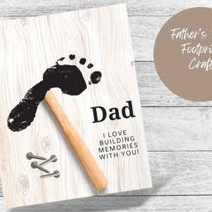 Créations imprimables d'empreintes de pas pour la fête des pères | Cadeau DIY pour papa, papa, grand-père | Souvenir que j'aime créer | Téléchargement instantané